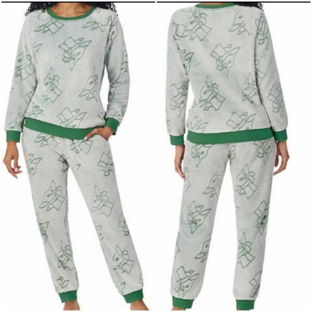 🔸️NWT Star Wars Green Grogu Fleece Lounge Set Large
